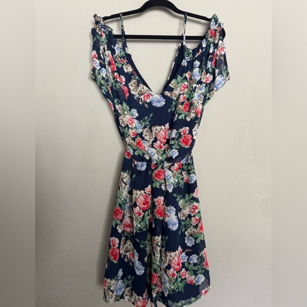 Bailey Blue Floral V-Neck Mini Dress